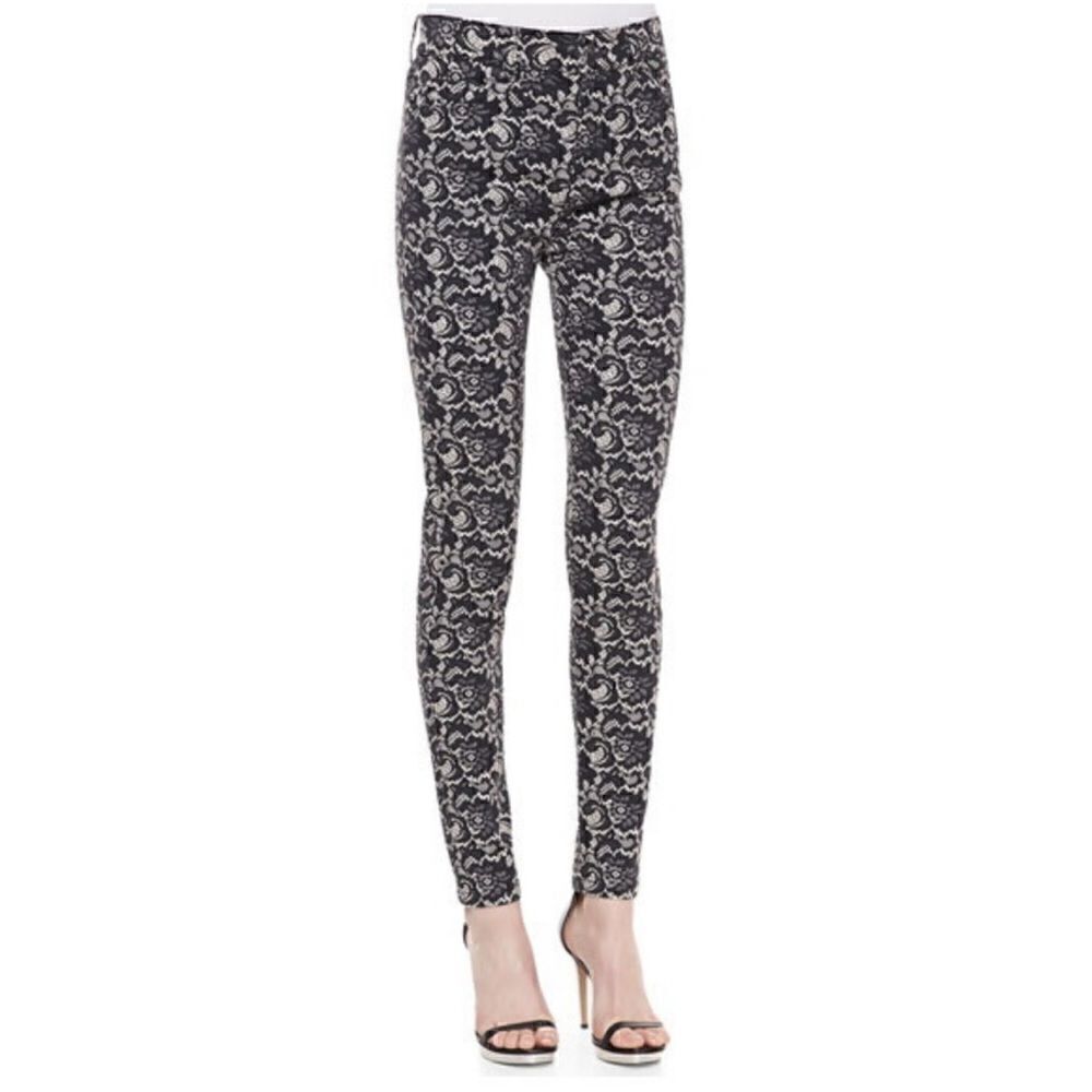 Alexander McQueen High Waisted Lace Skinny Jeans. Size 26.